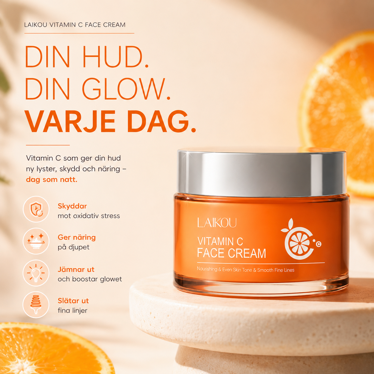 Vitamin C Kräm – Lyster & Återfuktnin