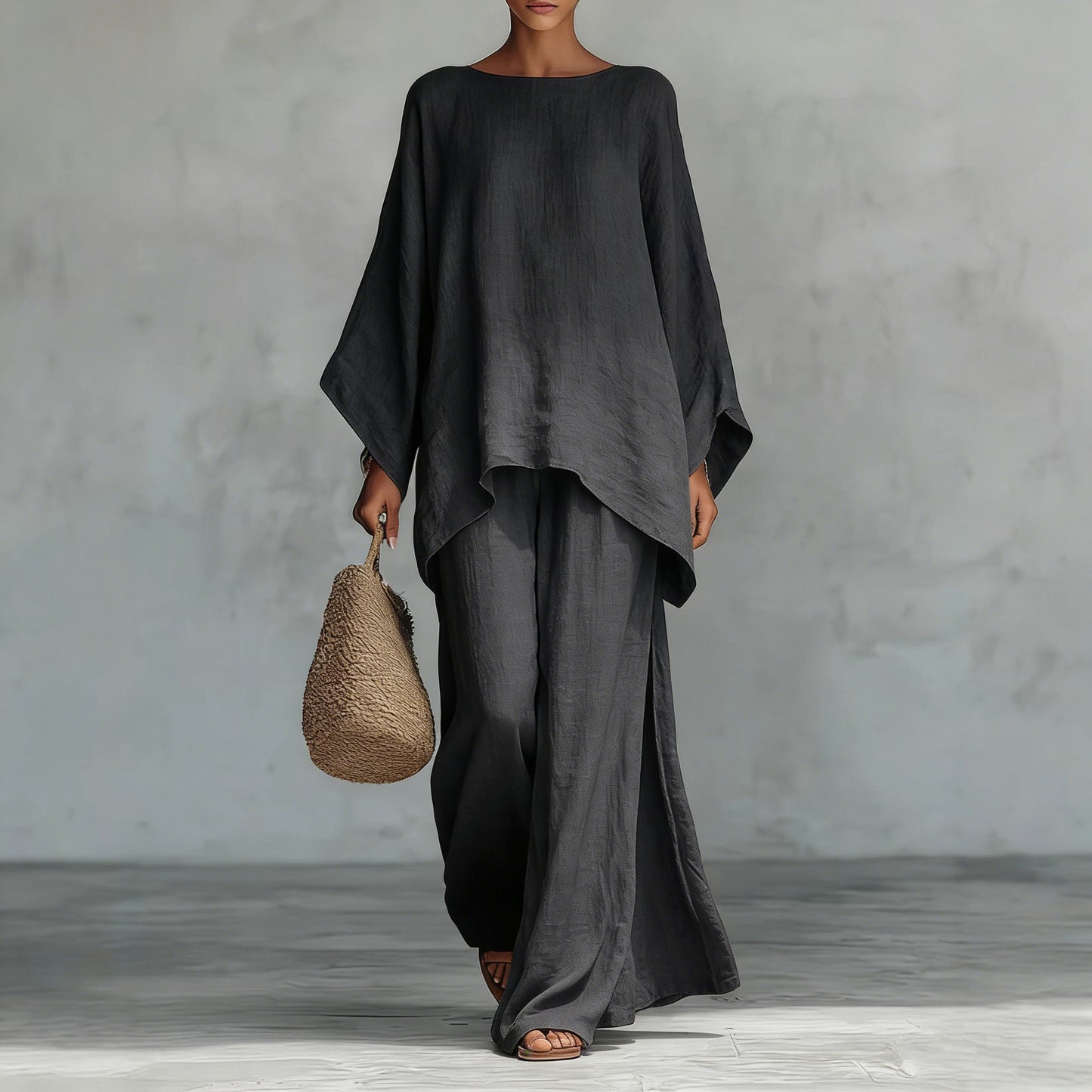 Stilrent set med topp & vida byxor