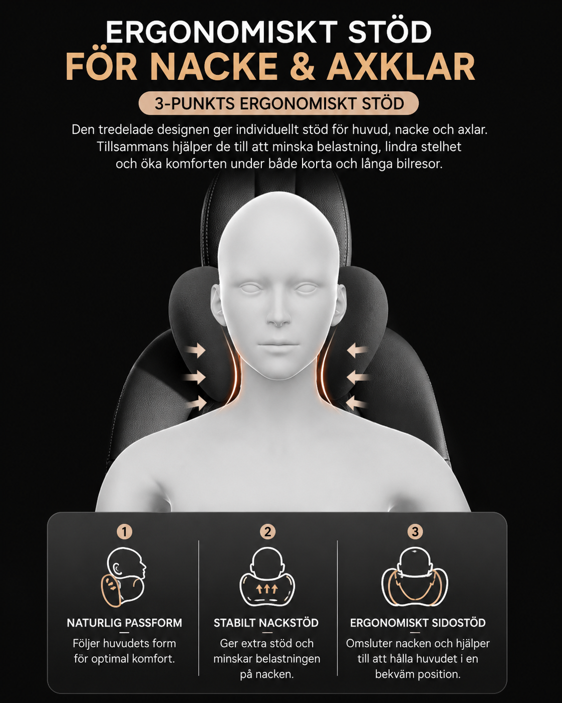 Kataleya ErgoComfort™ – Ergonomisk Memory Foam-kudde för Nacke & Ländrygg