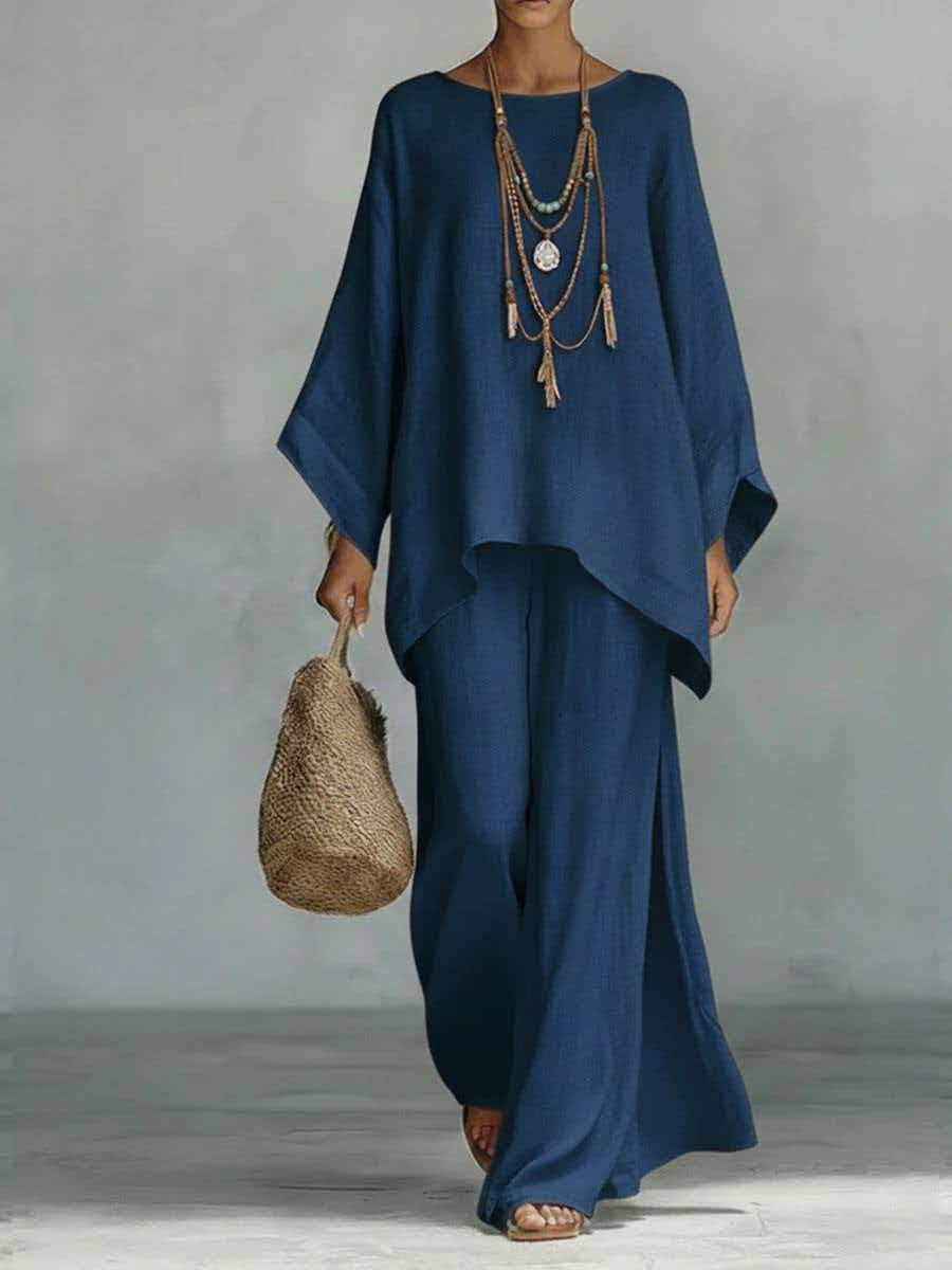 Stilrent set med topp & vida byxor