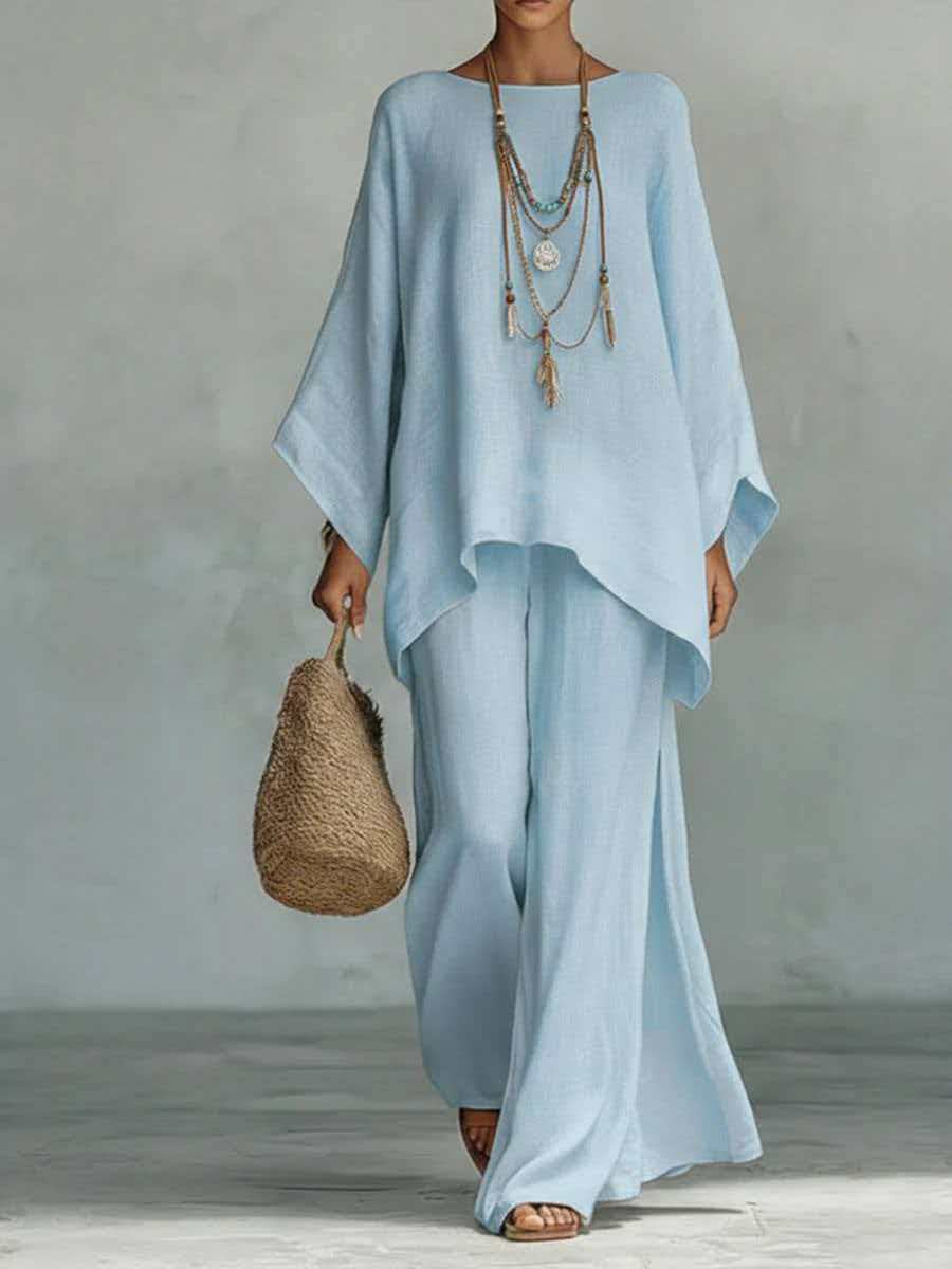 Stilrent set med topp & vida byxor