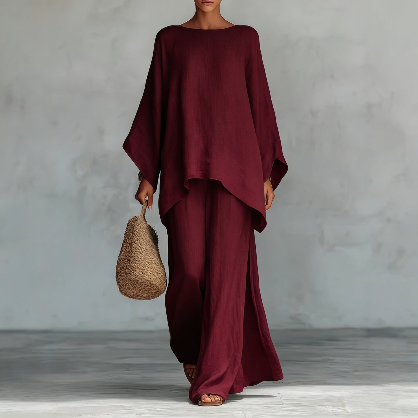 Stilrent set med topp & vida byxor