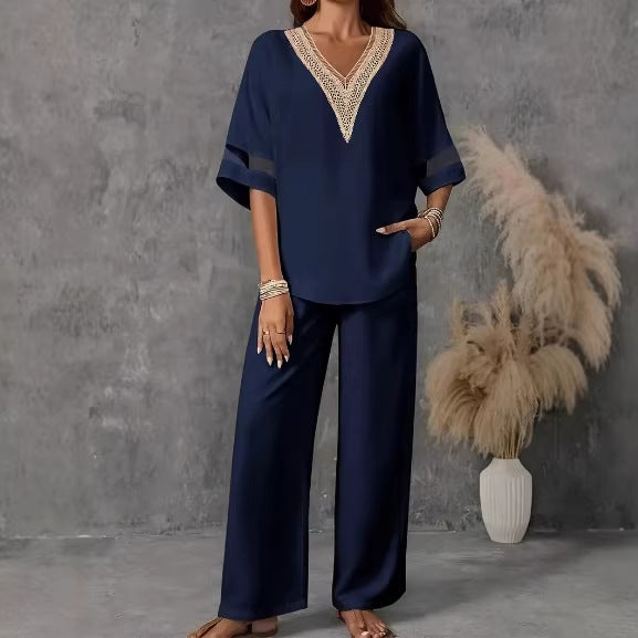 Elegant set V-topp & byxor