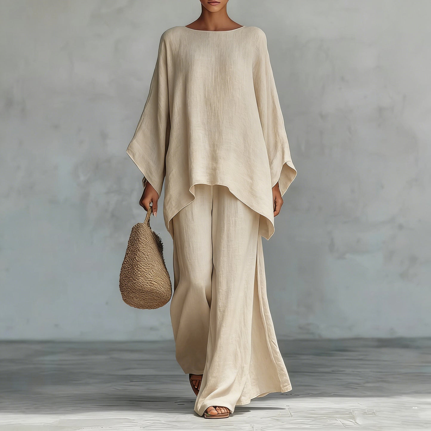 Stilrent set med topp & vida byxor