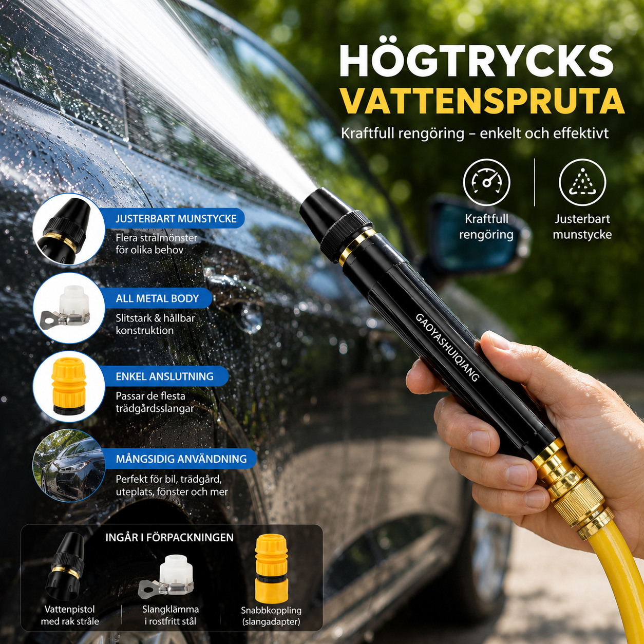 Högtrycksspruta för Trädgård & Bilvård
